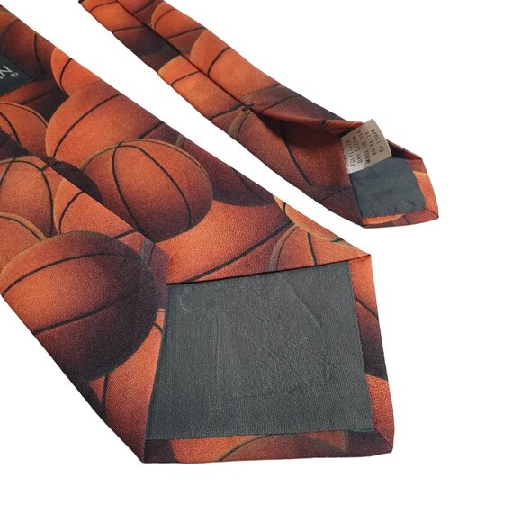 Ralph Marlin Basketball Print Silk Tie Sport Coach Collectable 1995 Just Balls - Picture 5 of 5